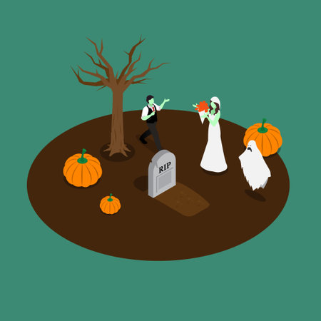 Ghost and zombie halloween 3d vector concept for banner, website, illustration, landing page, flyer, etcのイラスト素材
