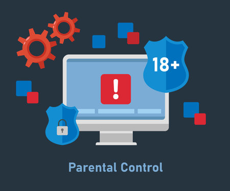 Access forbidden to web page for children under 18  2d vector illustration concept for banner, website, landing page, flyer, etcのイラスト素材