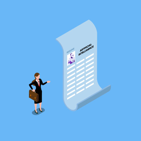Artificial Intelligence AI replacement on human workforce isometric 3d vector concept for banner, website, illustration, landing page, flyer, etcのイラスト素材