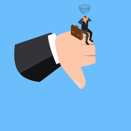 Discourage from failure, mistake or negative feedback isometric 3d vector illustration concept for banner, website, illustration, landing page, flyer, etc.のイラスト素材