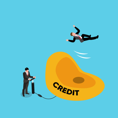 Business loan or venture capital funding to start new company or money help to survive crisis isometric 3d vector illustration concept for banner, website, illustration, landing page, flyer, etc.のイラスト素材