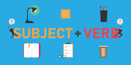 Sentence structure with subject and verb 2d vector illustration concept for banner, website, illustration, landing page, flyer, etc.のイラスト素材