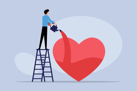 Work passion, motivation to success 2d flat vector illustrationのイラスト素材