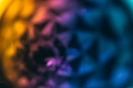 Abstract neon background smooth curves of glass. Blurred focus template for poster patternの写真素材