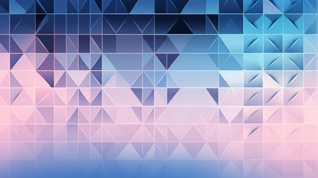 Abstract background of triangles in a row, blue pink pastel colors gradient. Modern colorful mosaic background, backingの素材