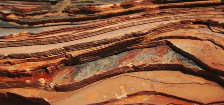 Red layered limestoneの写真素材