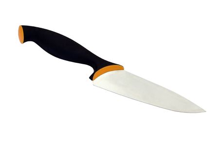Kitchen knife with black plastic gripの写真素材