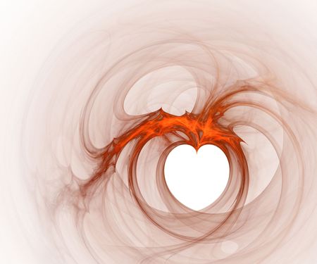 Computer generated fractal image: hollow heartの写真素材