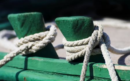 Knots - detail of an old boatの写真素材