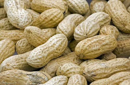 Close-up shot of a heap of whole peanuts
