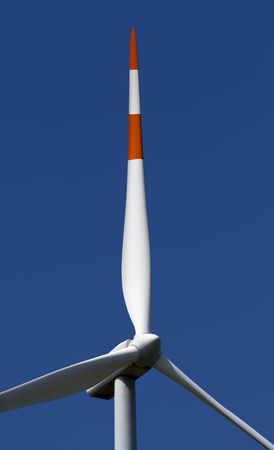 Wind turbine with white bladesの写真素材