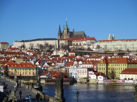 Prague from the Tower on the Charles Bridgeのeditorial素材