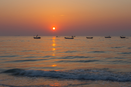 The sunset into the seaの写真素材