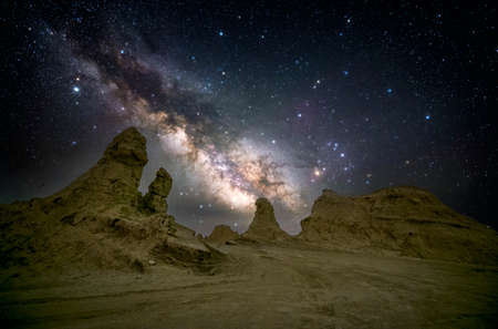 China Qinghai Outdoor Starry Galaxyの写真素材
