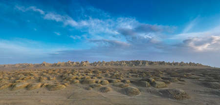 Landscape photography of Danxia landform in Qinghai, Chinaの写真素材