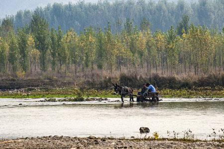 China qix luanhe river sceneryのeditorial素材