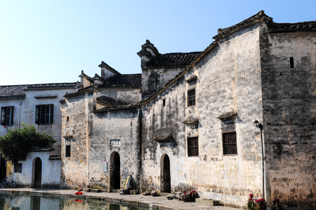 hongcun in yixian county, huangshan, anhui provinceのeditorial素材