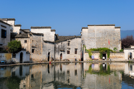hongcun in yixian county, huangshan, anhui provinceのeditorial素材