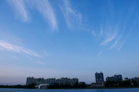 northern river of luannan county, tangshan, hebei province, Oct. 26, 2016のeditorial素材