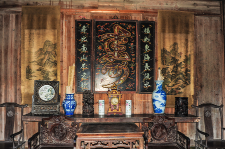 In 2011,  ancient village buildings at xizgu village, yixian county, anhui province.のeditorial素材