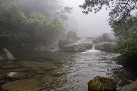 Lushan mountain nature scenery with running streamの写真素材