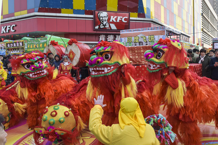 "Beijing temple fair" at Tangshan City, Hebei, Chinaのeditorial素材