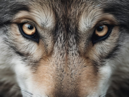 Close-up portrait of a wolf. Canis lupusの素材