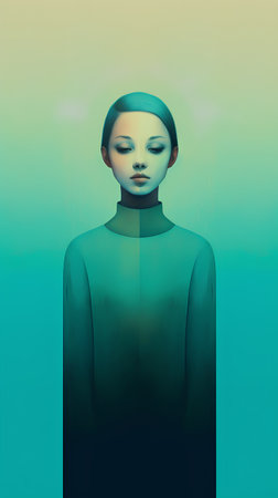 Portrait of a beautiful young woman with green eyes. Fashion, beauty.の素材