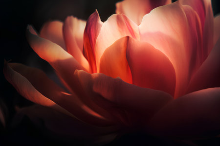 Beautiful tulip flower closeup. Natural floral background. Toned.の素材