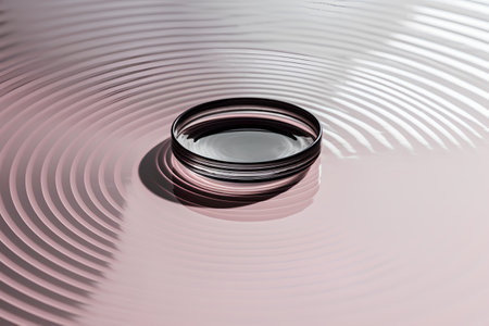 A drop of water on a pink background. 3D illustration.の素材