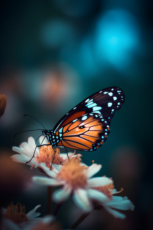 Butterfly on the flower. Beautiful butterfly on a flower.の素材