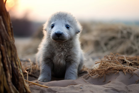 Baby grey seal (Halichoerus grypus)の素材
