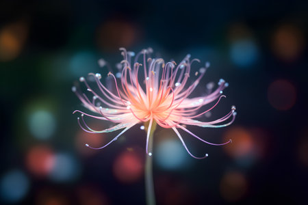 Beautiful flower of chrysanthemum with bokeh backgroundの素材