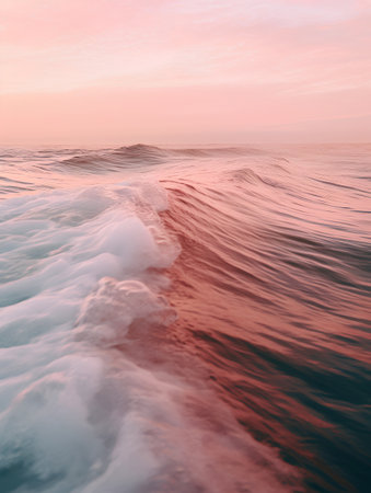 Beautiful sunset over the sea. Colorful sky and sea waterの素材