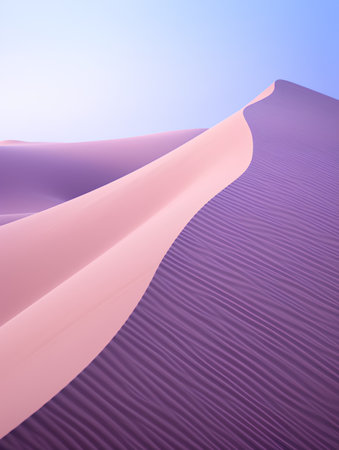 Desert sand dunes in the morning. 3d illustration.の素材