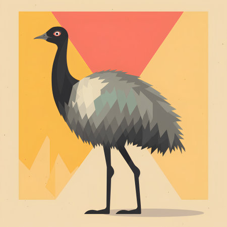 Emu flat vector illustration. Emu is a flightless bird.の素材