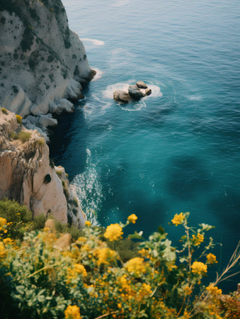 Beautiful view of the sea and the cliffs. Crimea, Ukraineの素材