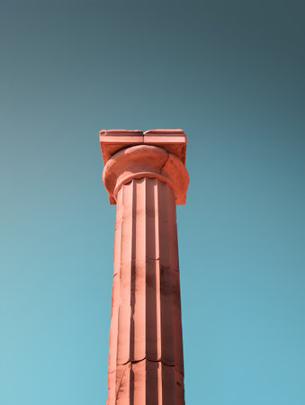 Ancient column in Athens, Greece, Europe. 3D render.の素材