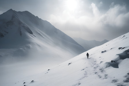 Snowboarder in the mountains. Extreme sport. Winter sports.の素材