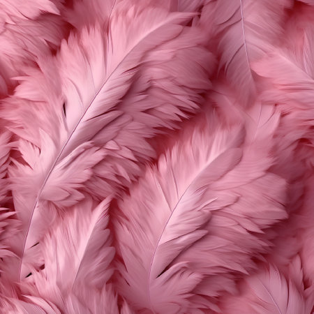 beautiful pink feathers on white background, feather texture, feather backgroundの素材