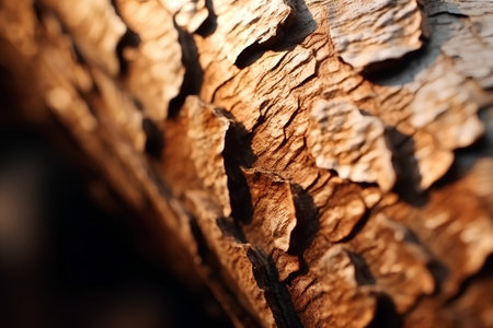 Close up of a tree bark with a shallow depth of field.の素材
