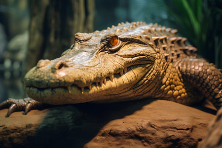 Crocodile in the zoo. Close-up portrait.の素材