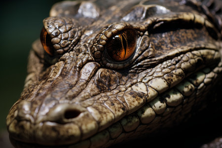 Close up of the eye of a crocodile (Crocodylus niloticus)の素材