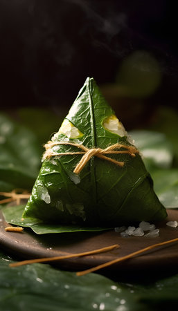 Zongzi or rice dumpling, Chinese traditional food.の素材
