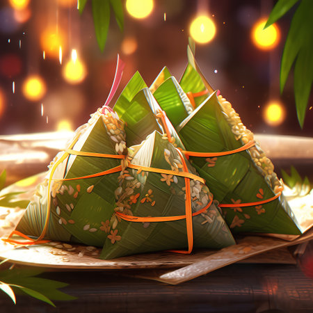Rice dumplings in zongzi. 3d renderingの素材