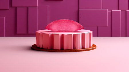 3d render of pink podium for product display. Abstract background.の素材