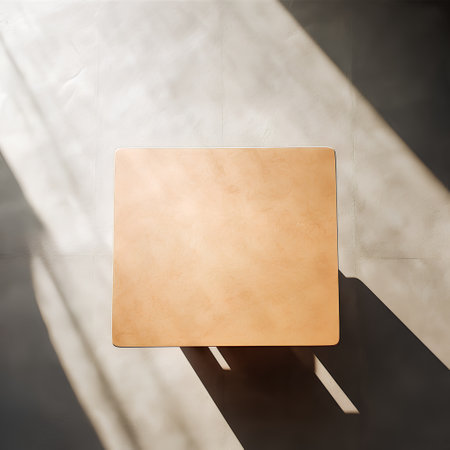 Blank brown leather book cover mockup on concrete wall. 3d renderingの素材