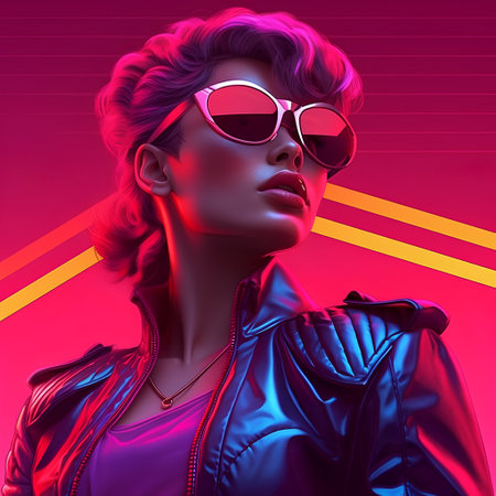 Fashion portrait of a beautiful woman in sunglasses. 3d renderingの素材