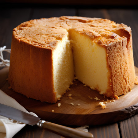 Cheesecake on a wooden board, selective focus, square imageの素材