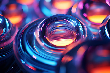 3d rendering of abstract technology background with glowing particles. Futuristic concept.の素材